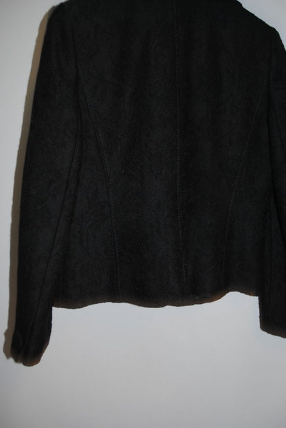 Ann Taylor Black Jacquard Coat 12P