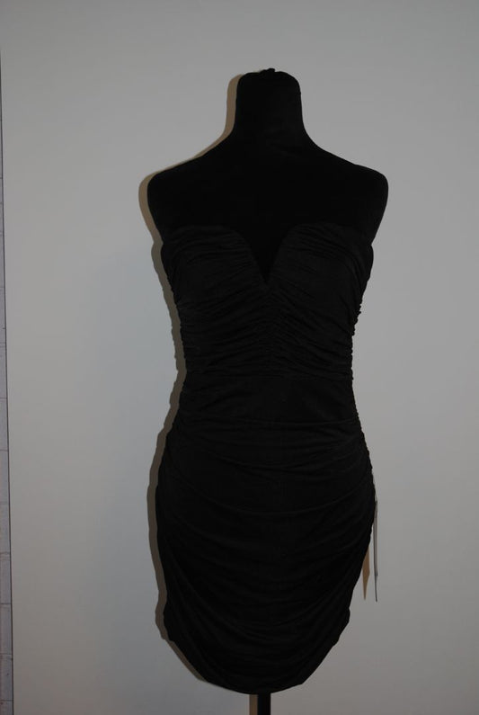 black Lulus ruched bodycon dress, S,L