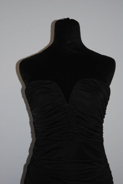 Lulus Black Ruched Bodycon Dress S