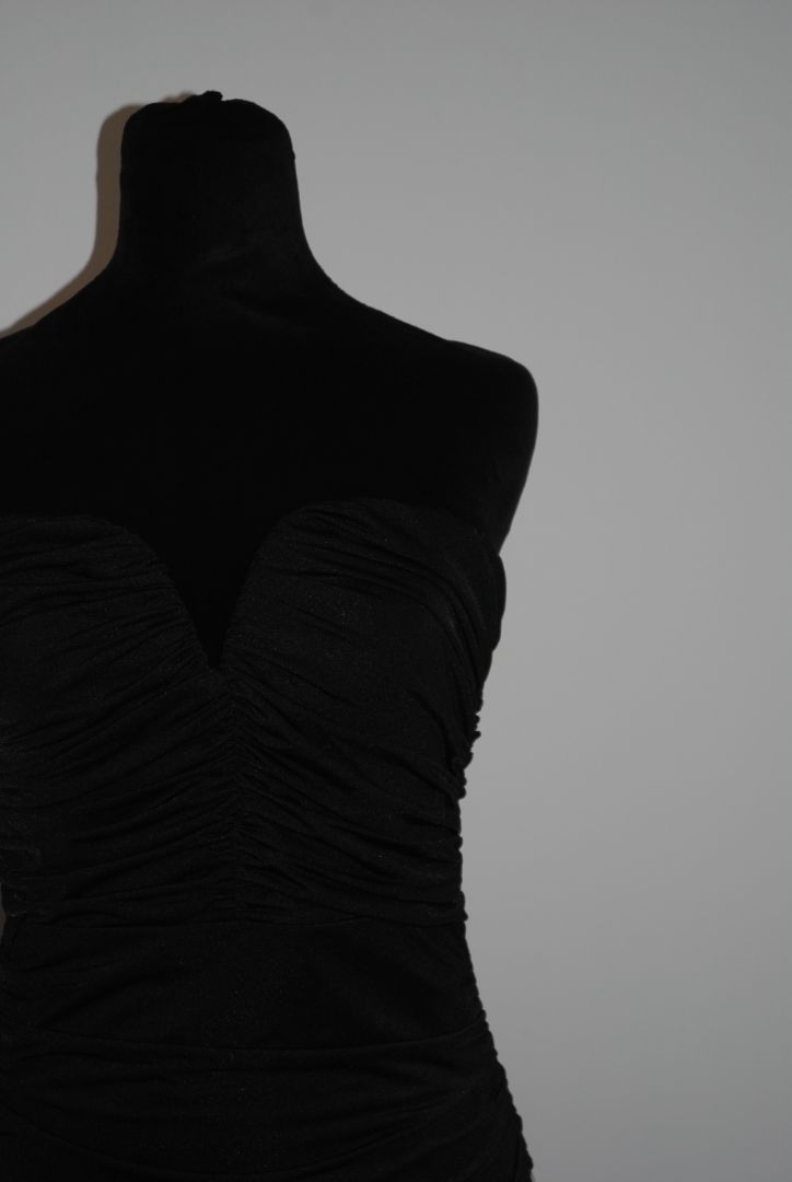Lulus Black Ruched Bodycon Dress S