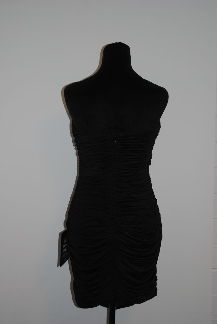 Lulus Black Ruched Bodycon Dress S