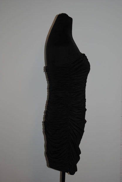 Lulus Black Ruched Bodycon Dress S