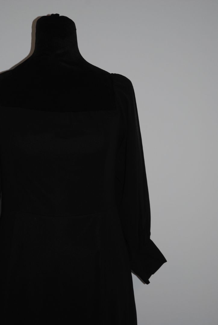 Lulus Black Long Sleeve Mesh Dress L