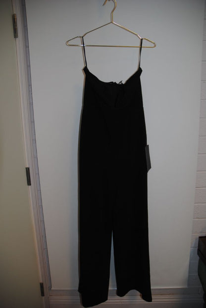 Lulus Black Strapless Jumpsuit M