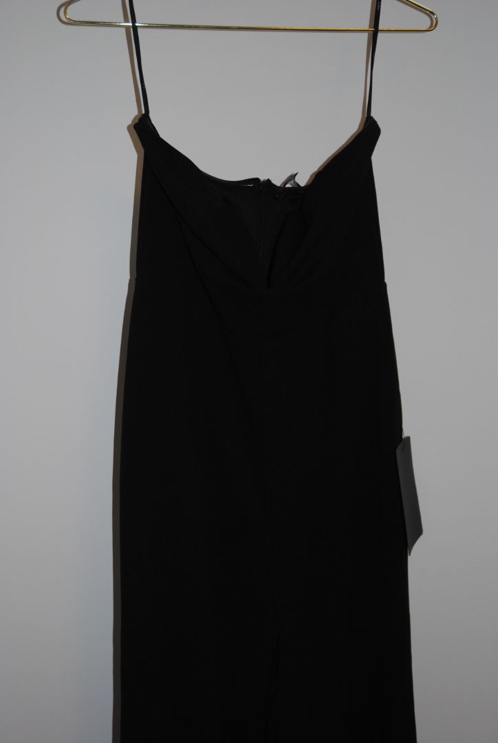 Lulus Black Strapless Jumpsuit M