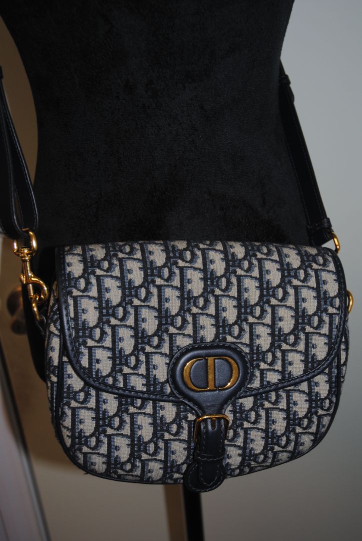 blue monogram Christian Dior bobby bag, Length: ~8.5 in / 21.5 cm Height: ~6 in / 15 cm Depth: ~2.5 in / 6.5 cm Strap Drop: ~18–22 in / 46–56 cm (adjustable)
