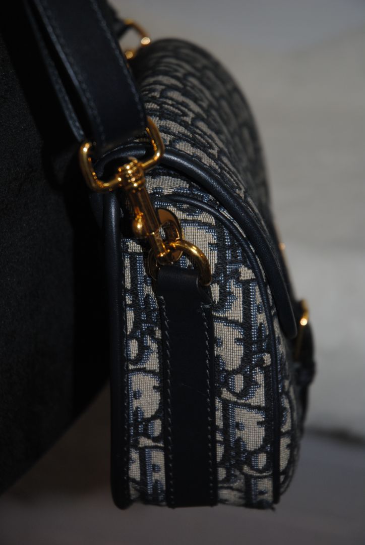 blue monogram Christian Dior bobby bag, Length: ~8.5 in / 21.5 cm Height: ~6 in / 15 cm Depth: ~2.5 in / 6.5 cm Strap Drop: ~18–22 in / 46–56 cm (adjustable)