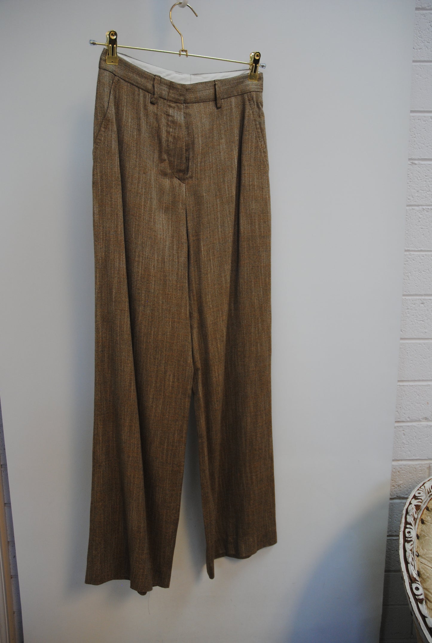 Kiton Camel Brown Trousers, 38 EU