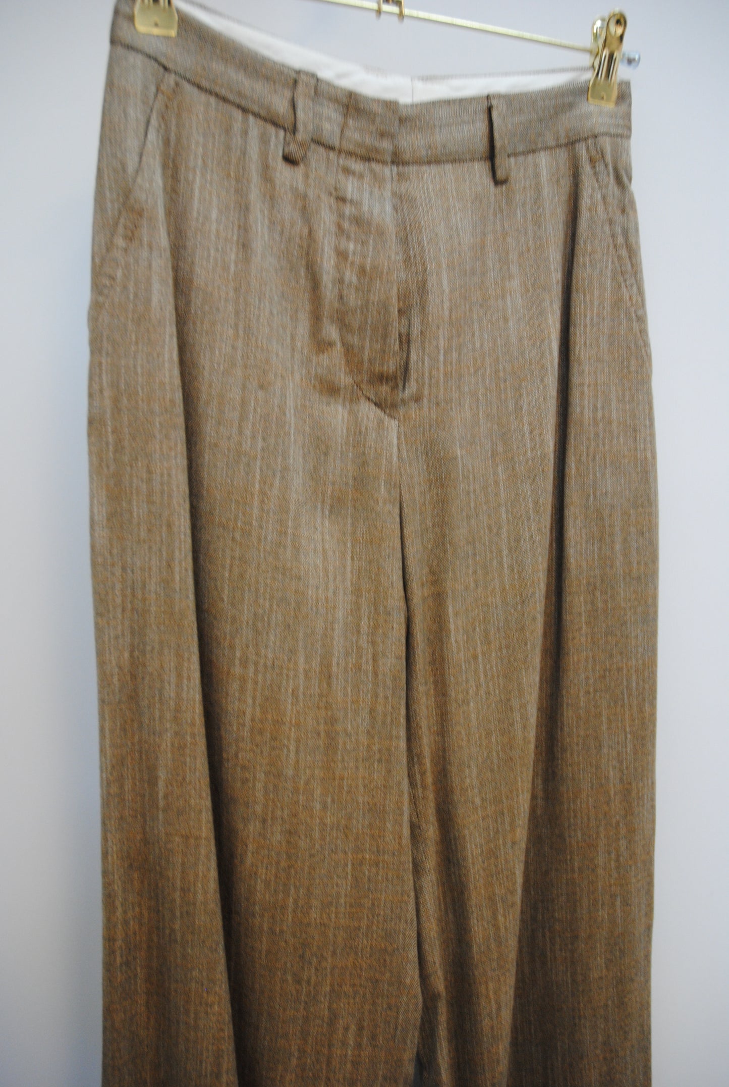 Kiton Camel Brown Trousers, 38 EU