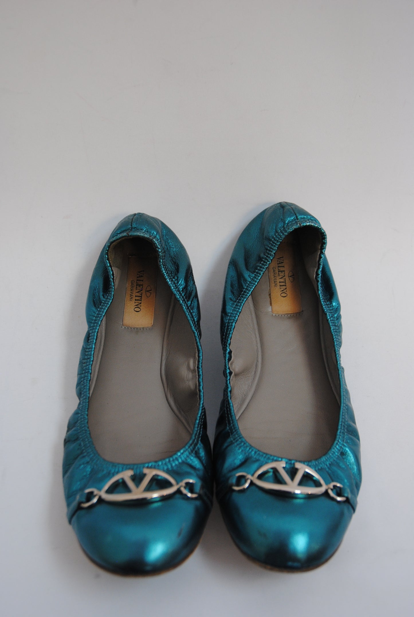 teal blue Valentino Garavani ballet flats, 38.5 EU