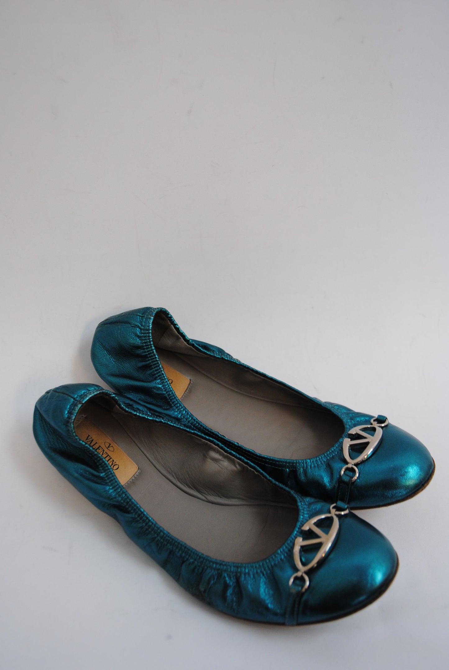 teal blue Valentino Garavani ballet flats, 38.5 EU