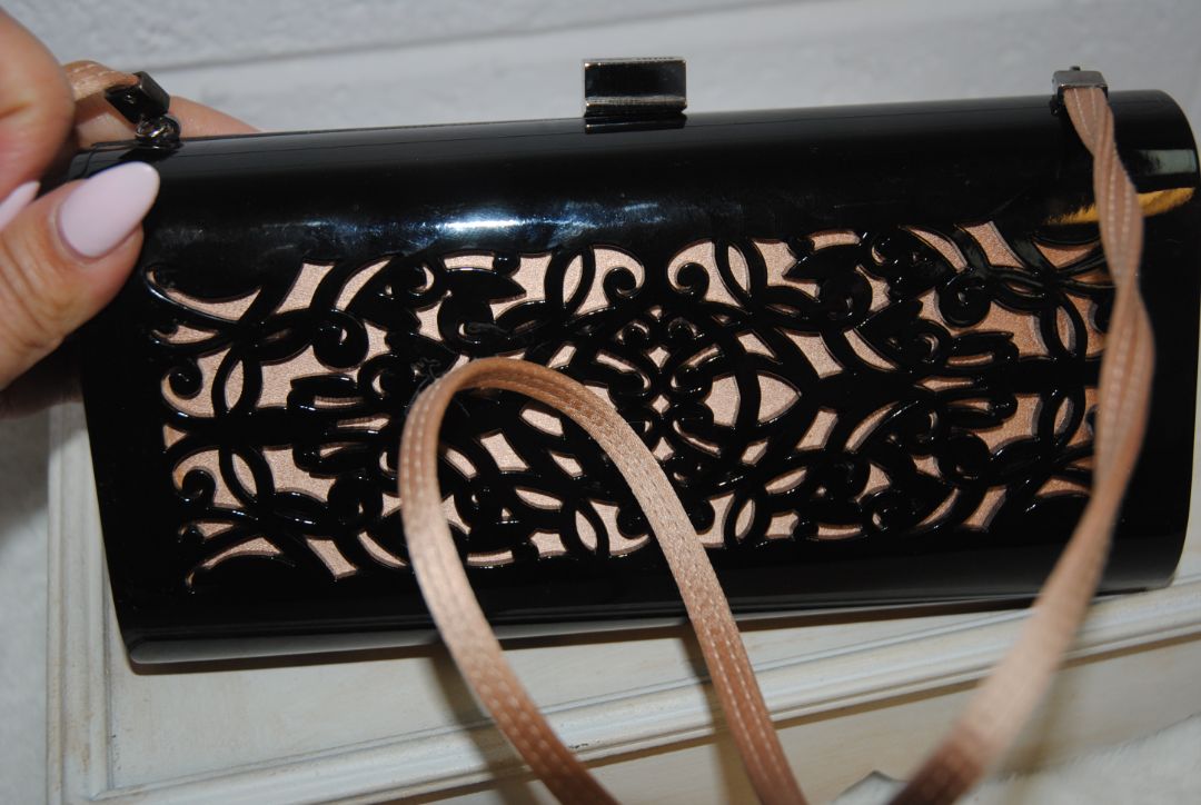 Giorgio Armani Black Laser-Cut Resin Clutch