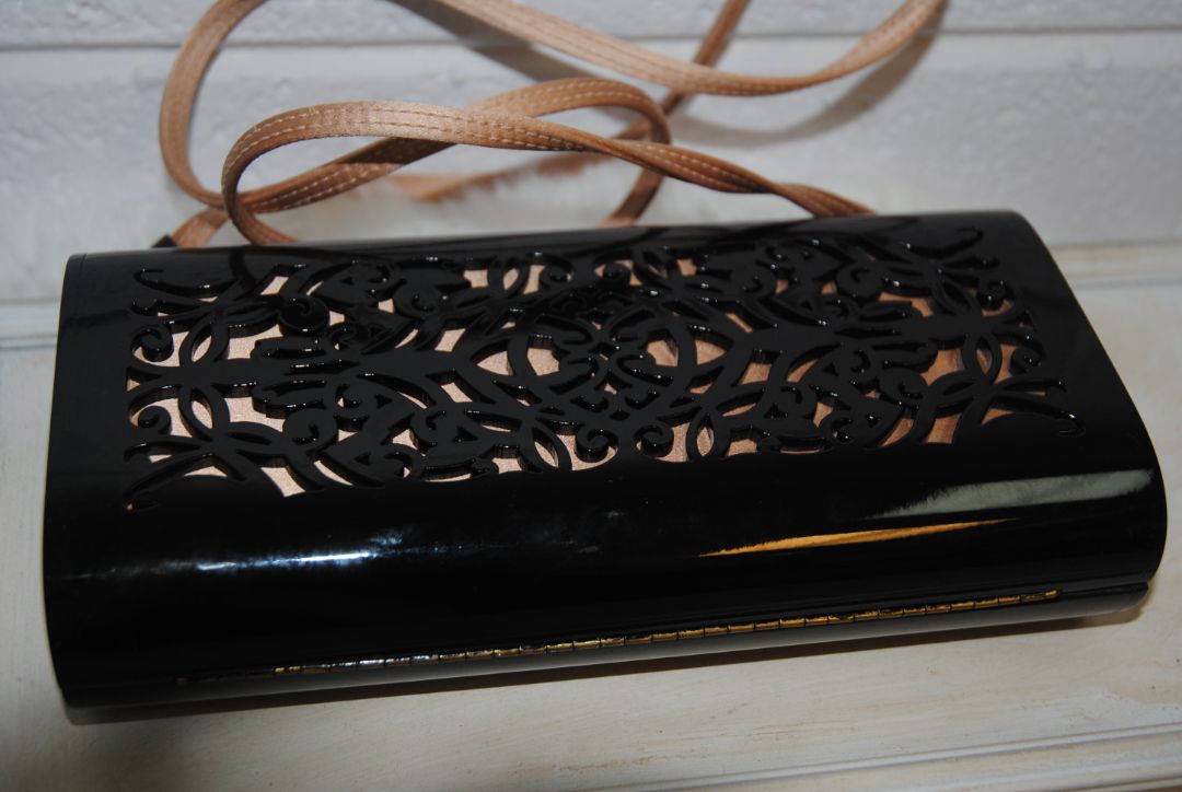 Giorgio Armani Black Laser-Cut Resin Clutch