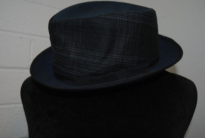 ETRO Navy Blue Paisley Fedora Hat L