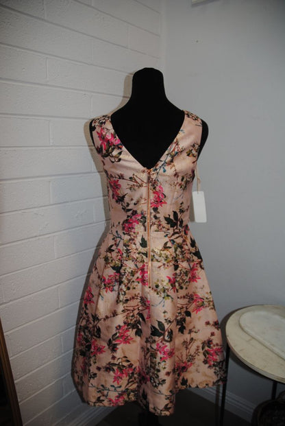 pink floral Ted Baker jacquard dress, 1 EU