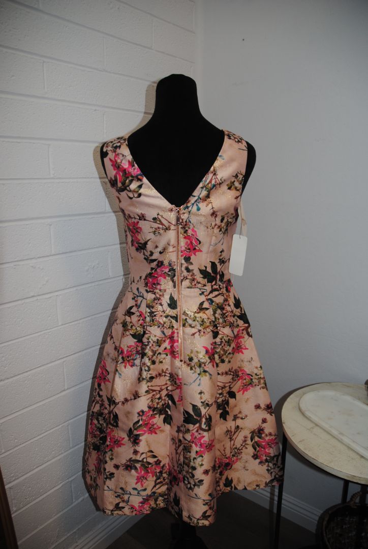 pink floral Ted Baker jacquard dress, 1 EU