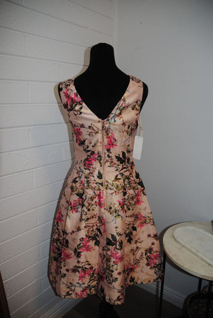 pink floral Ted Baker jacquard dress, 1 EU