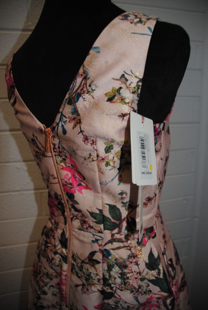 pink floral Ted Baker jacquard dress, 1 EU
