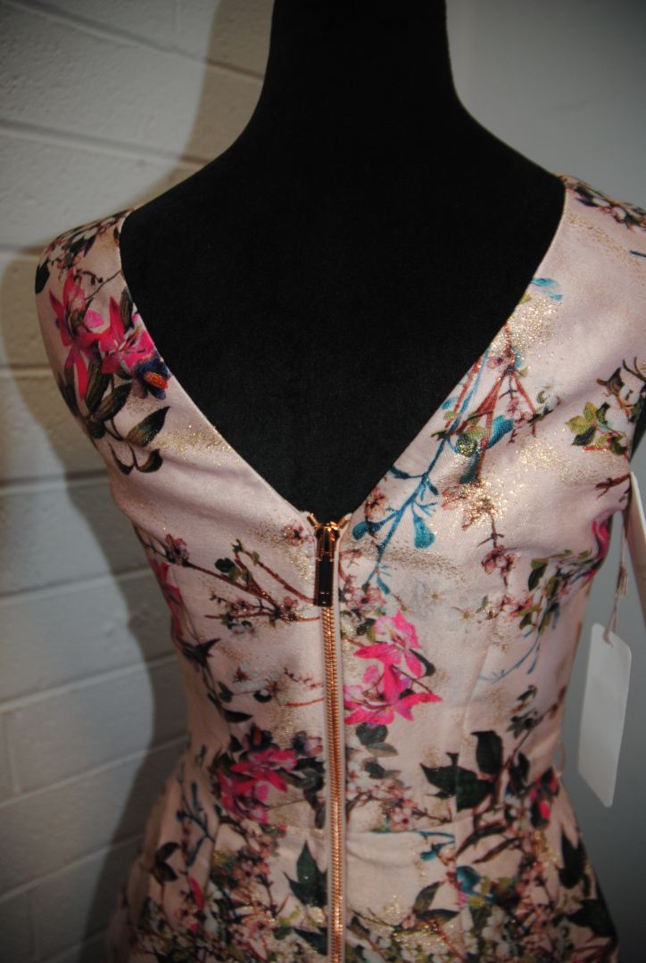 pink floral Ted Baker jacquard dress, 1 EU