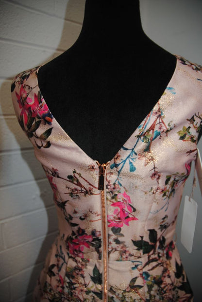 pink floral Ted Baker jacquard dress, 1 EU