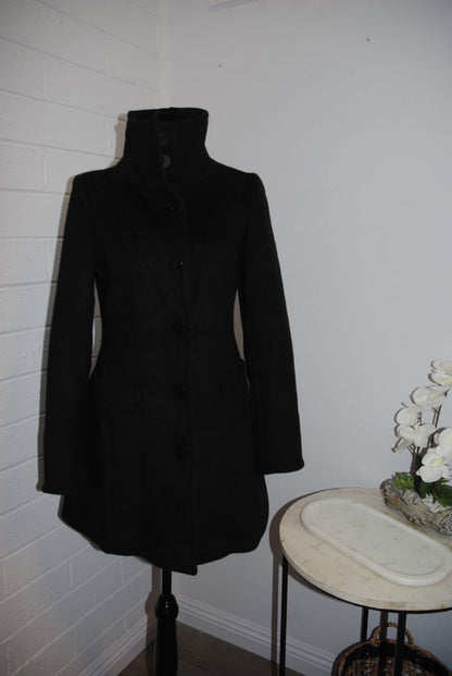 Joan & David Black Wool Coat S