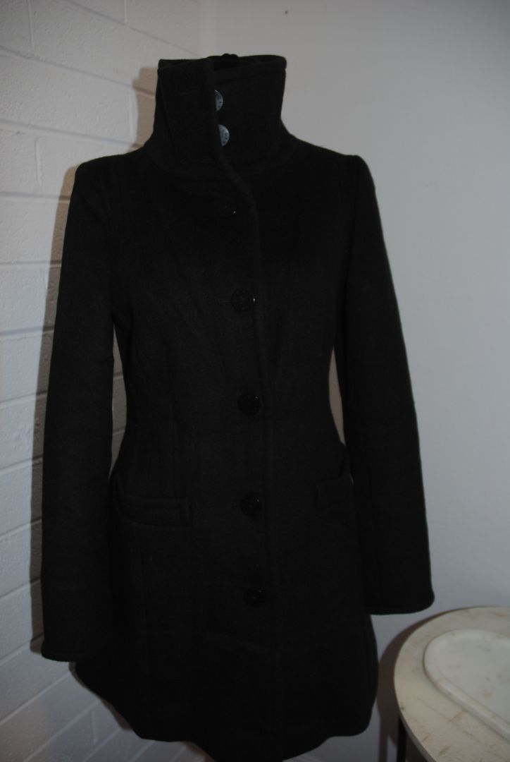 Joan & David Black Wool Coat S