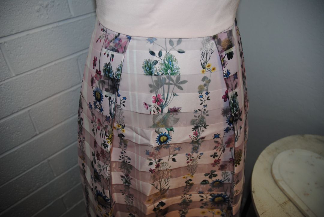 pink and floral Ted Baker fit and flare floral dress, 1 EU