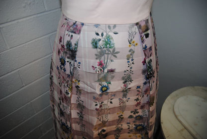 pink and floral Ted Baker fit and flare floral dress, 1 EU