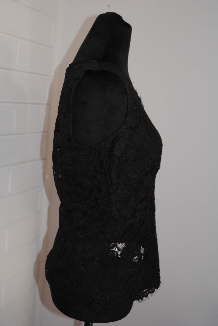 DKNY Black Floral Lace Sleeveless Top 4