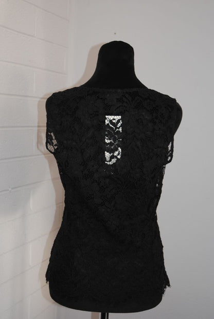 DKNY Black Floral Lace Sleeveless Top 4