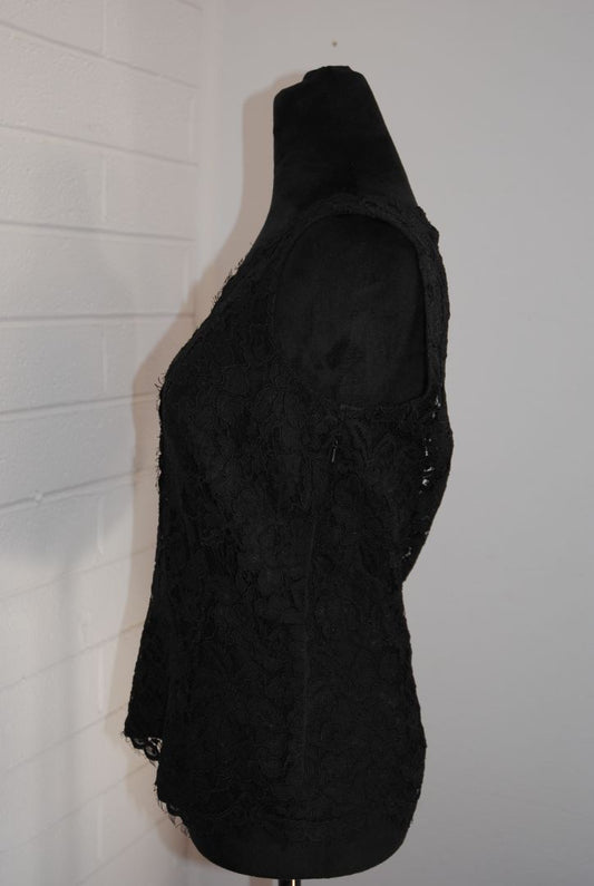 black DKNY lace top, 4