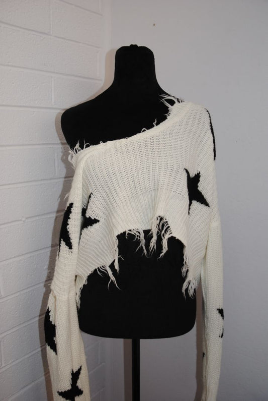 black/white Just Polly New York crop top, M
