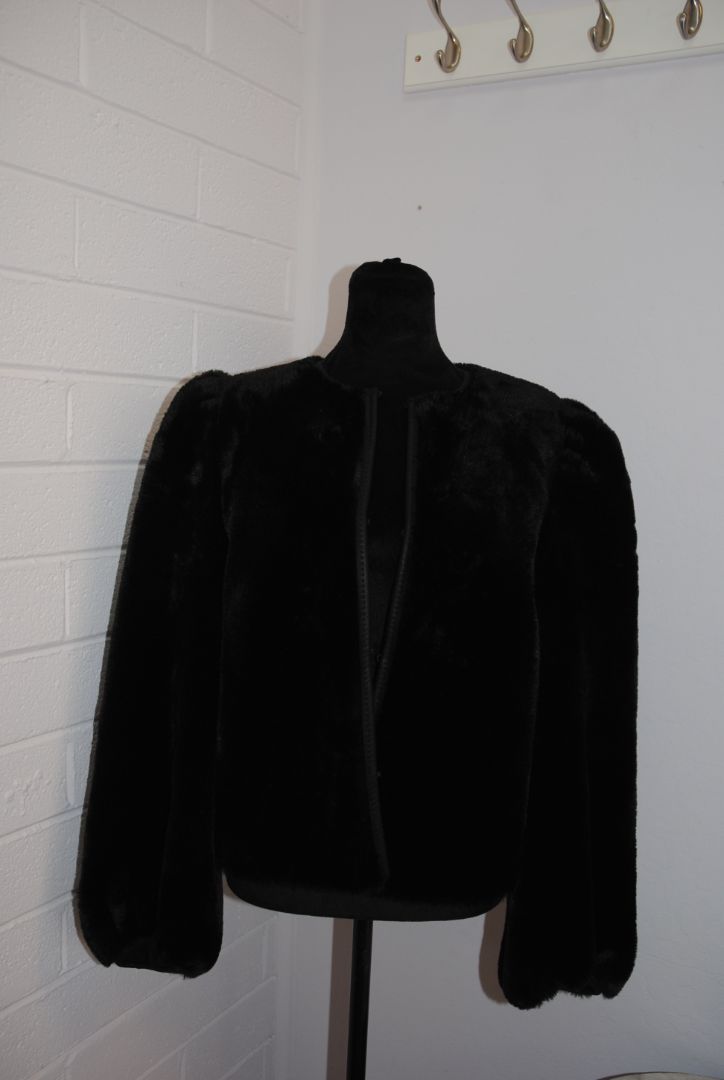 Max Studio Black Faux Fur Jacket M