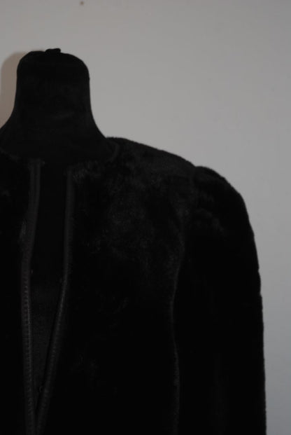 Max Studio Black Faux Fur Jacket M