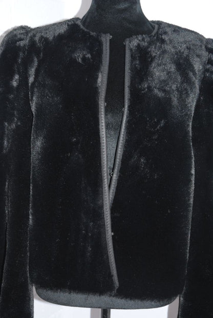 Max Studio Black Faux Fur Jacket M