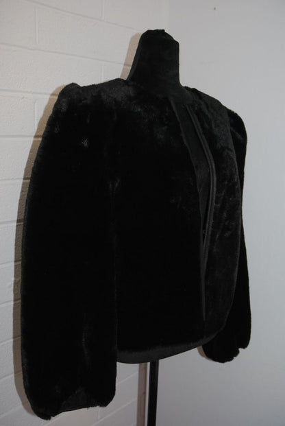 Max Studio Black Faux Fur Jacket M