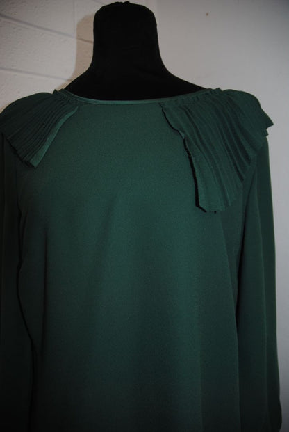 green Banana Republic pleated neck dress, S