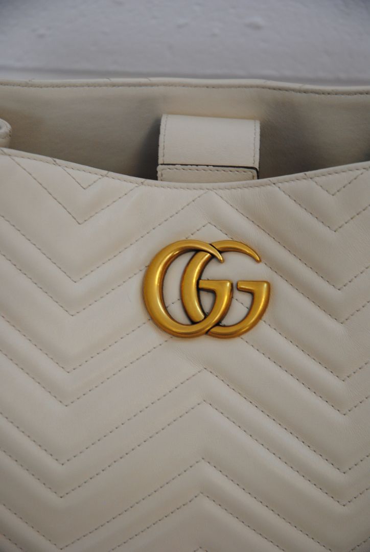 ivory Gucci GG Marmont Matelasse Chevron