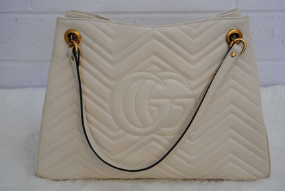 ivory Gucci GG Marmont Matelasse Chevron