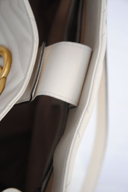 ivory Gucci GG Marmont Matelasse Chevron