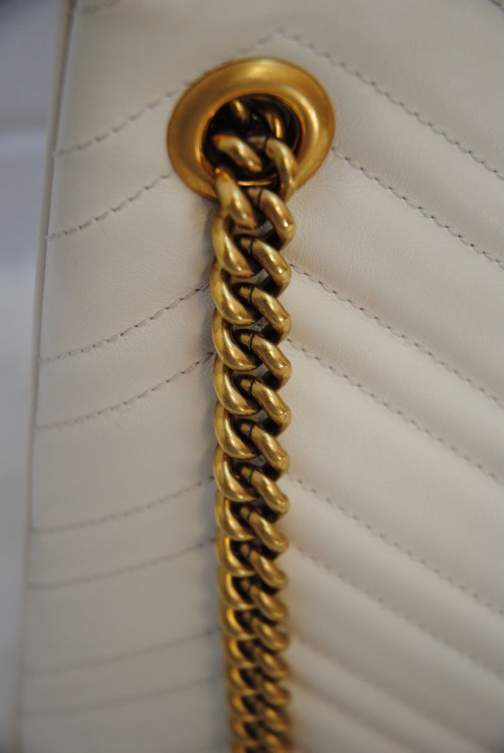ivory Gucci GG Marmont Matelasse Chevron