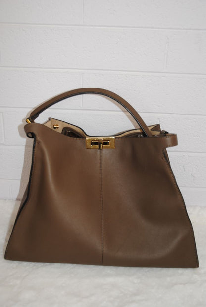 taupe/ brown Fendi Large Peekaboo