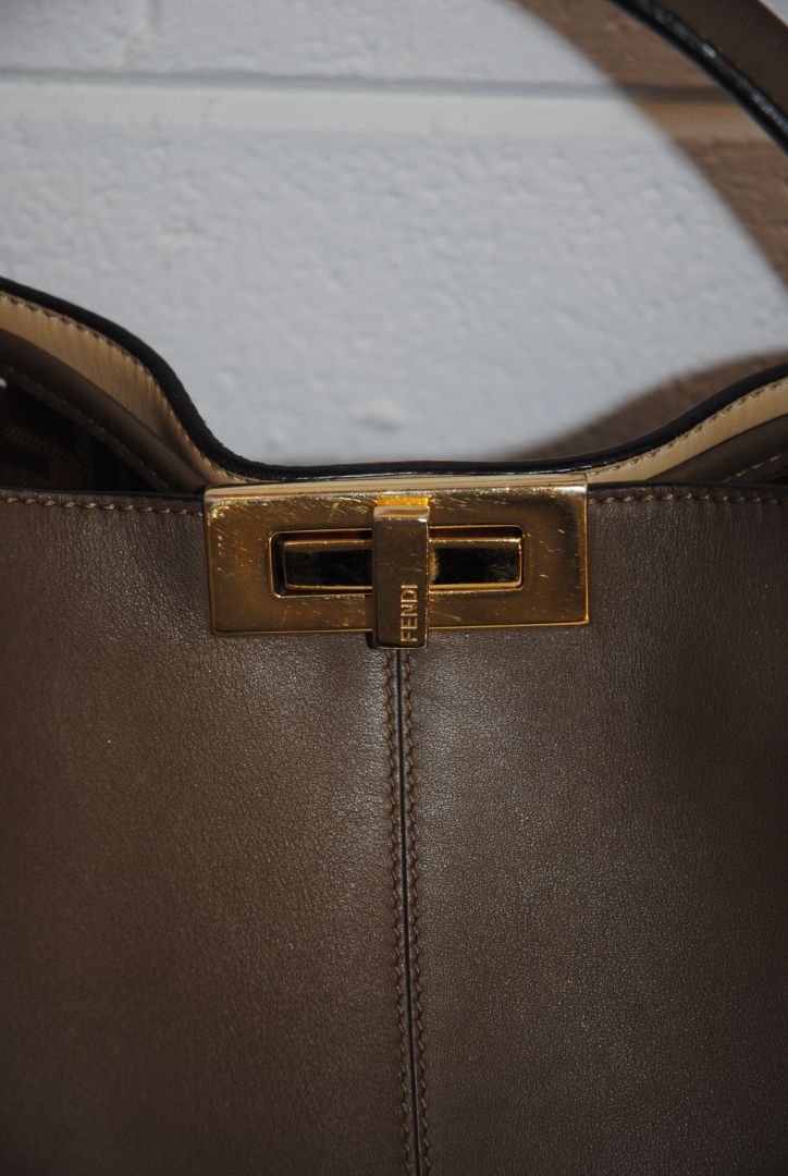 taupe/ brown Fendi Large Peekaboo