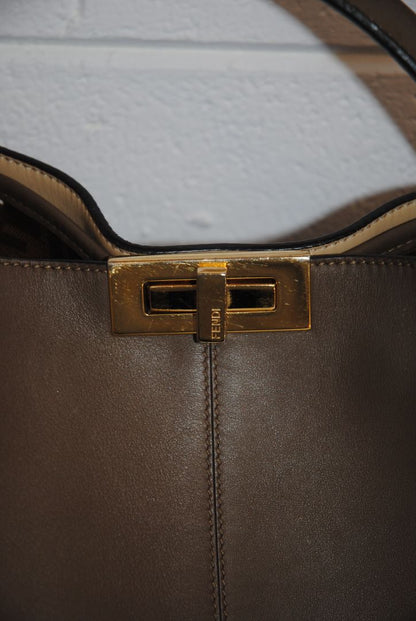 taupe/ brown Fendi Large Peekaboo