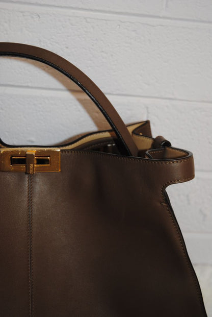 taupe/ brown Fendi Large Peekaboo