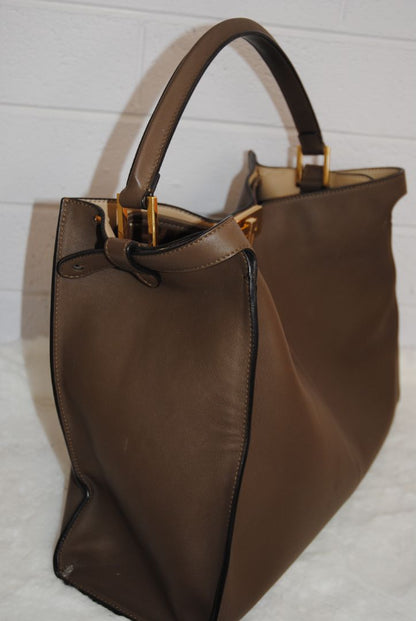 taupe/ brown Fendi Large Peekaboo