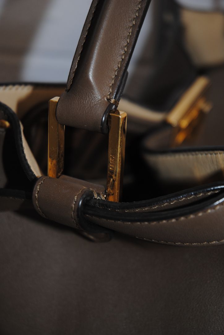 taupe/ brown Fendi Large Peekaboo