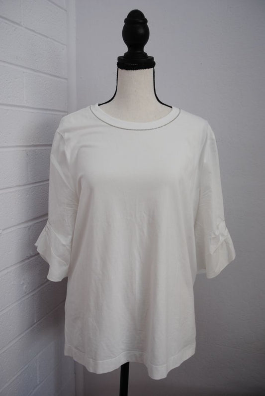 white with silver piping Peserico white piping shirt, 46 EU