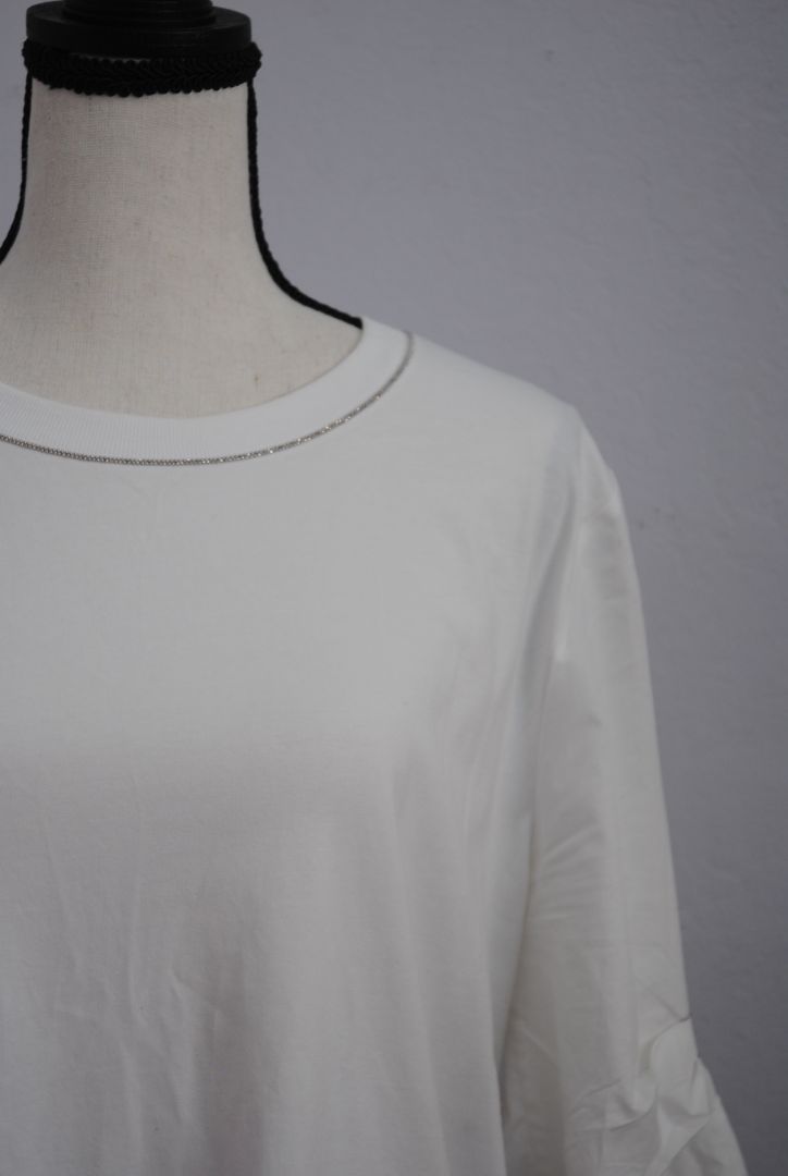white with silver piping Peserico white piping shirt, 46 EU