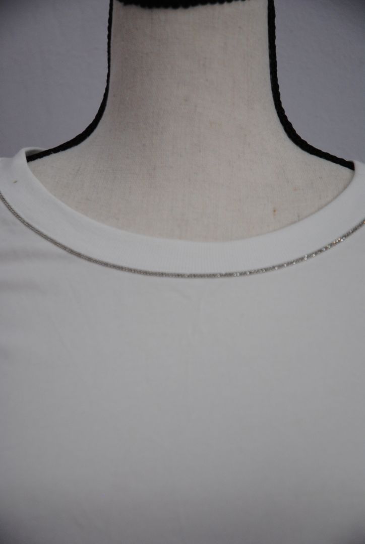 white with silver piping Peserico white piping shirt, 46 EU